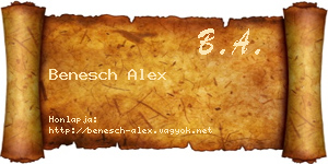 Benesch Alex névjegykártya
